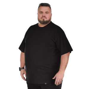 Duża męska gładka koszulka Viking C-neck czarna (4XL) | 4XL