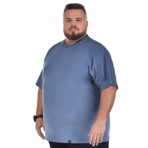 Duża męska gładka koszulka Viking C-neck teal (4XL) | 4XL