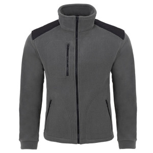 Duża bluza męska polarowa JHK FLRA340 GF/BK ciemnoszaro/czarna (4XL) | 4XL