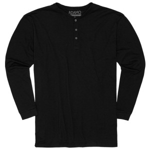 Duża męska koszulka z długim rękawem longsleeve Adamo 139053-700 czarna (4XL) | 4XL