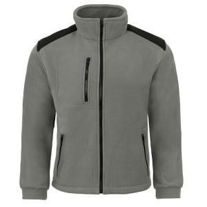Duża bluza męska polarowa JHK FLRA340 ZC/BK jasnoszaro/czarna (3XL) | 3XL