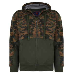Duża męska rozpinana bluza Kam moro 7036 khaki (2XL) | 2XL