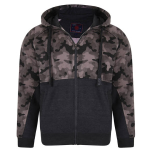 Duża męska rozpinana bluza Kam moro 7036 grafitowa (7XL) | 7XL