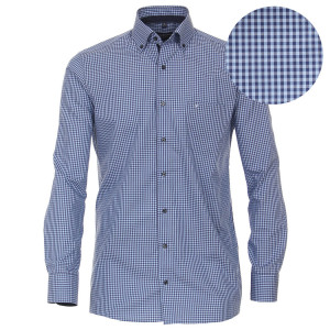 Duża męska koszula w kratę długi rękaw Casa Moda 313650300-100 niebieska (56R) | 56R