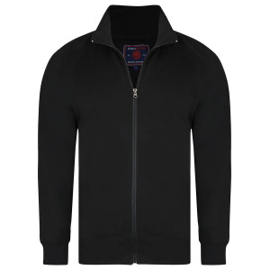 Duża męska bluza rozpinana ze stójką gładka Kam 506 czarna  (6XL) | 6XL