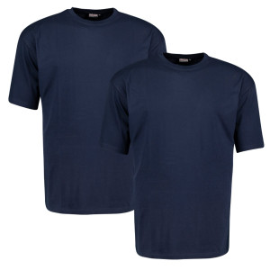 Duża gładka koszulka męska t-shirt Adamo 129420-360 2 pak granatowy (12XL) | 12XL