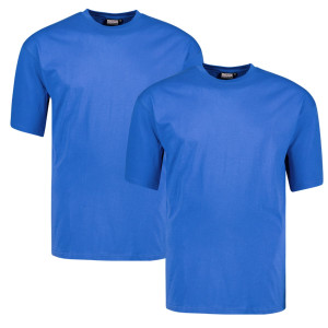 Duża gładka koszulka męska t-shirt Adamo 129420-340 Marlon 2 pak niebieski (6XL) | 6XL