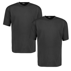 Duża gładka koszulka męska t-shirt Adamo 129420-710 2 pak grafitowy (4XL) | 4XL