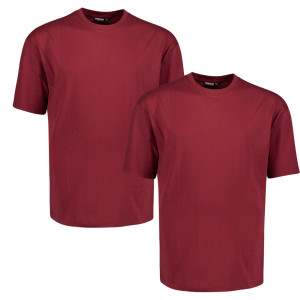 Duża gładka koszulka męska t-shirt Adamo 129420-590  2 pak bordowy (12XL) | 12XL
