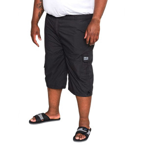 Duże męskie spodenki rybaczki bojówki za kolano Duke D555 Mason czarne (5XL) | 5XL