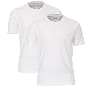 Duże męskie koszulki gładkie t-shirty 2 sztuki Casa Moda 092500-000 białe (4XL) | 4XL