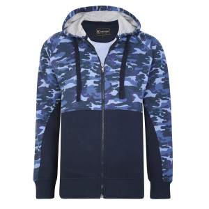 Duża męska rozpinana bluza Kam moro 7036 granatowa (2XL) | 2XL