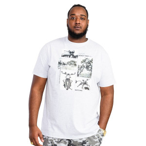 Duża męska koszulka z nadrukiem motoru t-shirt z napisami Duke D555 Trafford szary (3XL) | 3XL