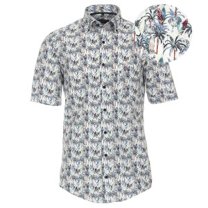 Duża męska koszula z krótkim rękawem Casa Moda 934010900-300 biała (6XL) | 6XL