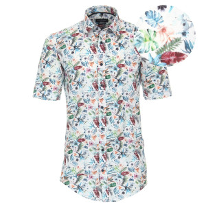 Duża męska koszula z krótkim rękawem Casa Moda 934006700-100 biała (6XL) | 6XL