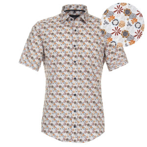 Duża męska koszula krótki rękaw wzorzysta Casa Moda 934047700-450 biała (7XL) | 7XL