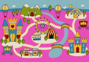 Dywan sensoryczny Play 1.60x2.20 m - Zamkowa Kraina Różowy