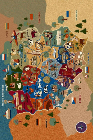 Dywan edukacyjny wełniany 2.00x3.00 MAPA POLSKI