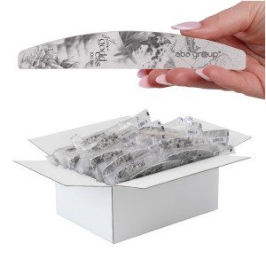 Aba Group BEZPIECZNY PAKIET Pilnik do paznokci PÓŁKSIĘŻYC 100/180 Small Line, SLIM, 500 sztuk