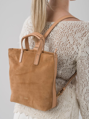 LEA beżowy skórzany plecak damski plecak miejski