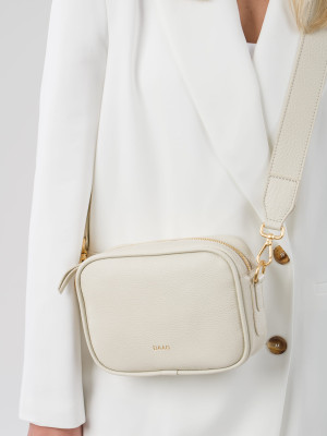 BETTY milk mała skórzana torebka damska listonoszka