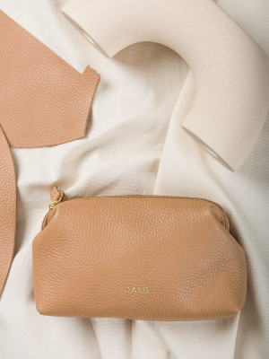 ALICE daag beżowa skórzana kosmetyczka damska zero waste