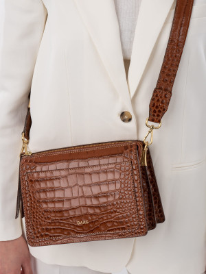 HARIETT koniak skórzana torebka damska listonoszka torba na ramię