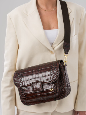 MADELINE brązowa skórzana torebka damska duża