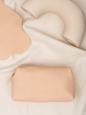 ALICE daag brzoskwiniowa skórzana kosmetyczka damska zero waste