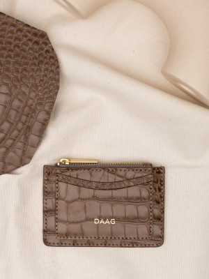 ARIA dark nude croco skórzane etui daag zero waste