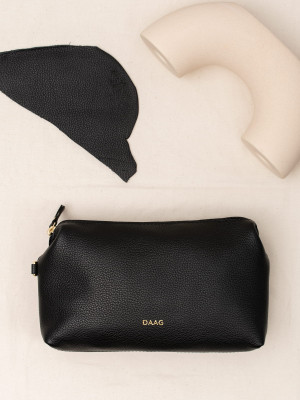 ALICE XL czarna daag skórzana kosmetyczka damska zero waste