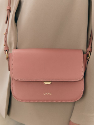 TRACY różowa mała damska skórzana listonoszka torba na ramię