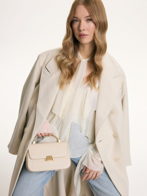 CYNTHIA milk groszek mała skórzana torebka damska