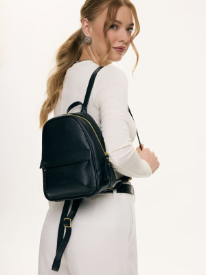 POLLY czarny skórzany plecak damski plecak miejski