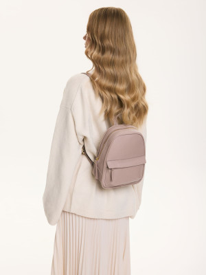 POLLY pudrowy róż skórzany plecak damski plecak miejski
