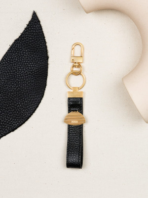 BRELOCZEK pasek czarny do kluczy skórzany