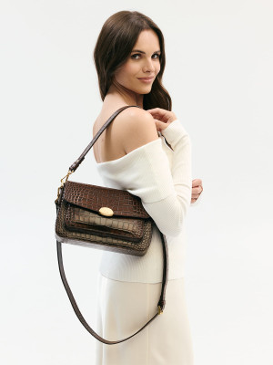 LYNETTE brązowa skórzana torebka damska