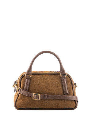 MINI CASSIE zamsz khaki skórzana torebka damska listonoszka torba na ramię