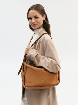 FLORENCE koniak skórzana torebka damska listonoszka torba na ramię