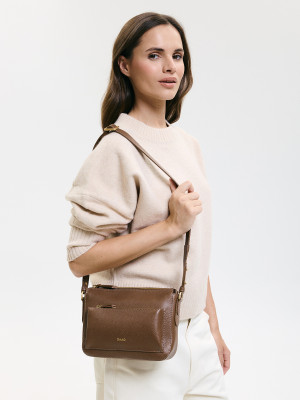 SOPHIE taupe groszek skórzana torebka damska listonoszka