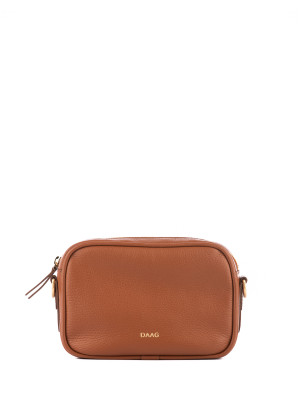 BETTY koniak mała skórzana torebka damska listonoszka