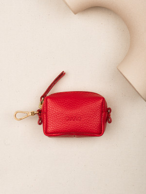 CHARMS lily mini saszetka czerwony groszek skórzana zero waste