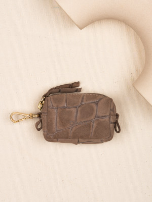 CHARMS lily mini saszetka zamsz jasny taupe croco skórzana zero waste