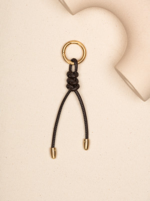 CHARMS troczek czekoladowy groszek breloczek skórzany lgs