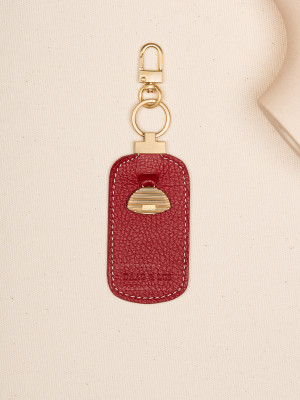 CHARMS zawieszka czerwony groszek breloczek skórzany lgs