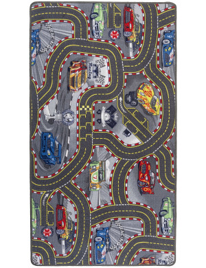 Dywan Dziecięcy Ulice Racer 100x180cm Szary