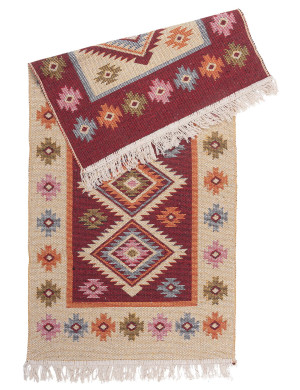 Chodnik Kilim Romby Bordowy 80x150