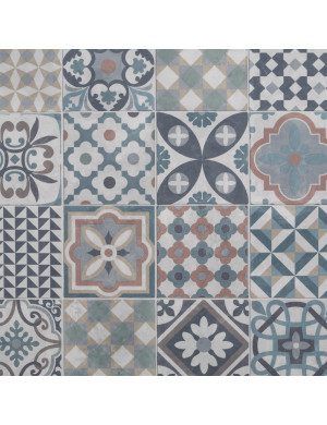 MultiSense Wykładzina PCV 2m Palermo Płytki Patchwork Wielokolorowy