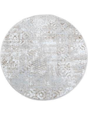 Dywan Nowoczesny Wenecja 120cm Okrągły Ornament Beżowy