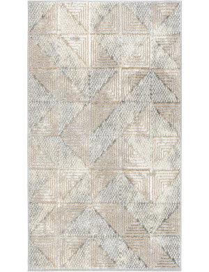 Dywan Nowoczesny Wenecja 67x120cm Geometryczny Beżowy